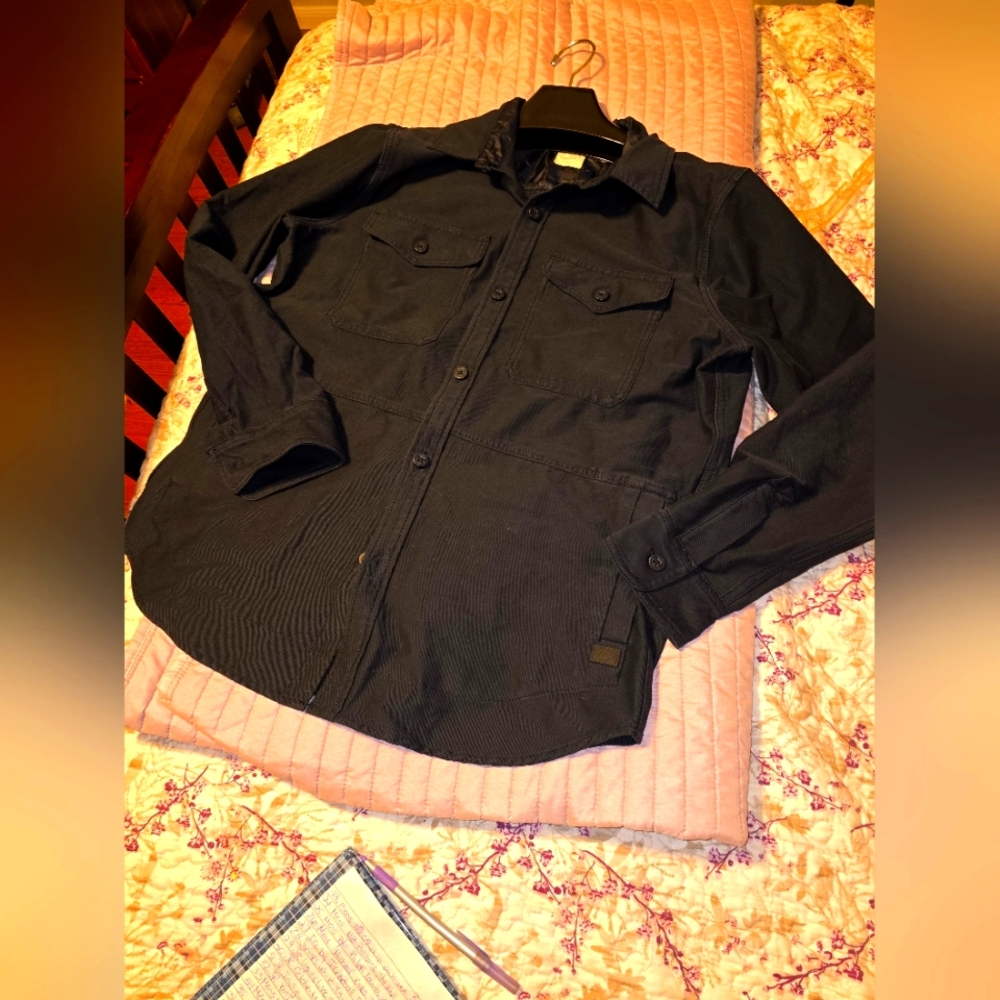 Mens L Navy Dockers Button Up Jacket